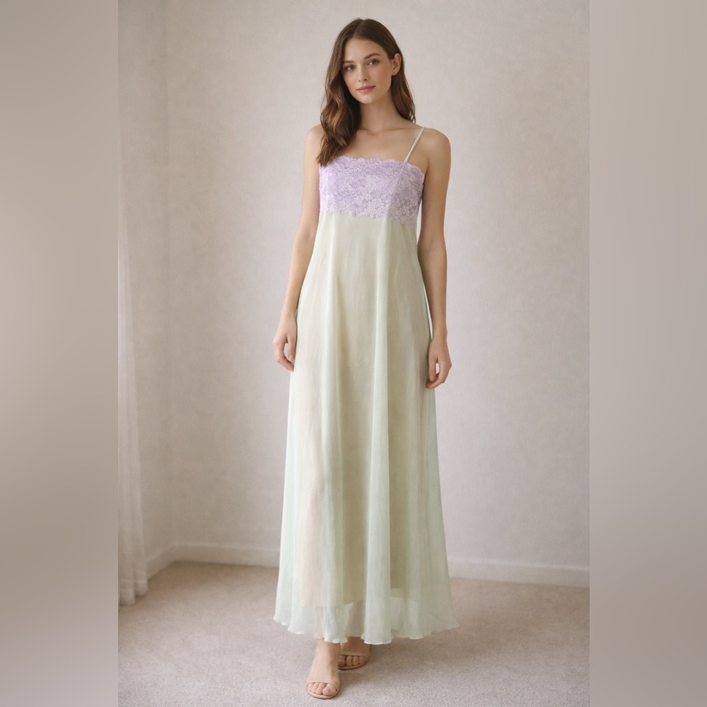 Victoria’s Secret Vintage Lace Slip Dress NWT Size M Pastel Maxi